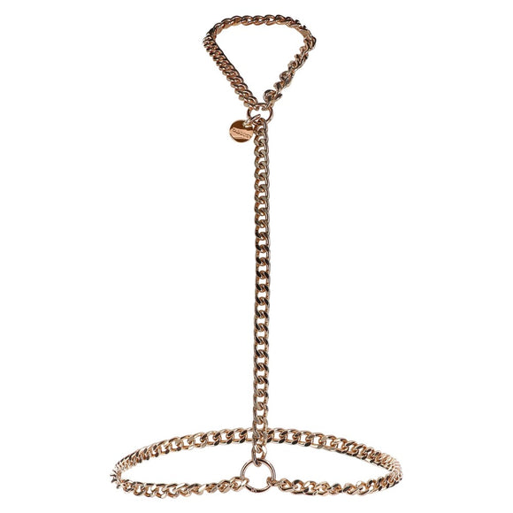 Taboom Dona Statement Harness S/M Rose Gold Metal Collar Waist Chain