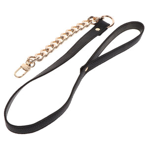 Taboom Dona Statement Leash Gold Chain Vegan Leather Fetish Kink Lead