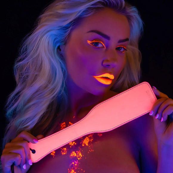 Taboom Glow In The Dark Paddle Neon Pink Spanking Fetish BDSM Play Toy
