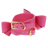 Taboom Malibu Wrist Cuffs Pink Bow Faux Leather Bondage Restraints Barbie Fetish Play