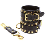 Taboom Vogue Gold Studded Ankle Cuffs Luxury Faux Leather Restraints Fetish Play