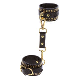 Taboom Vogue Gold Studded Ankle Cuffs Luxury Faux Leather Restraints Fetish Play