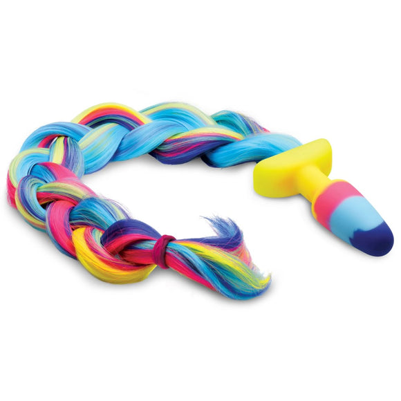 Tailz Rainbow Unicorn Pony Tail Silicone Butt Plug Anal Fantasy Play