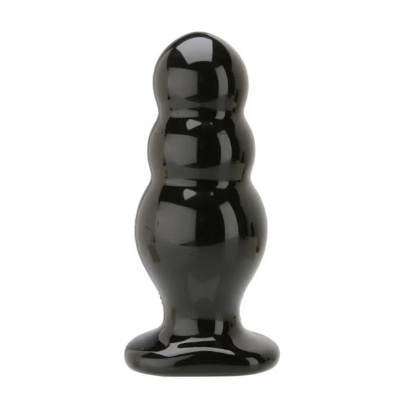 Doc Johnson TitanMen Master Tool #4 Triple Ripple Black Butt Plug Anal Sex Toy