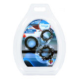Trinity Men Penis Rings Set Black 3 Size Performance Cock Ring Band