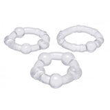 Trinity Men Penis Ring Set Clear 3 Size TPR Performance Cock Band