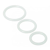 Trinity Men Silicone Cock Rings Set Clear 3 Size Penis Erection Bands