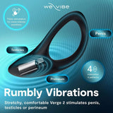 We-Vibe Verge 2 Vibrating Perinium Stimulator Black Cock Ring App Control Sex Toy