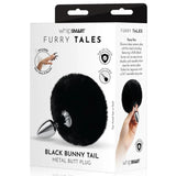 Whipsmart Furry Tales Black Fur Bunny Tail Metal Butt Plug Cute Fun Rabbit Cosplay Small Anal Sex Toy