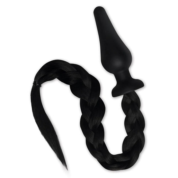 Whipsmart Furry Tales Pony Tail Silicone Butt Plug Black Hair Plait Anal Fetish Cosplay Fantasy Sex Toy