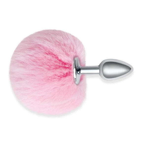 Whipsmart Furry Tales Pink Fur Bunny Tail Metal Butt Plug Cute Fun Rabbit Cosplay Small Anal Sex Toy 