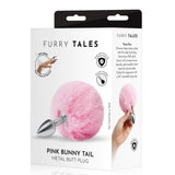 Whipsmart Furry Tales Pink Fur Bunny Tail Metal Butt Plug Cute Fun Rabbit Cosplay Small Anal Sex Toy 