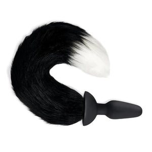 Whipsmart Furry Tales Vibrating Black Fur Fox Tail Butt Plug Remote Control Cosplay Anal Sex Toy