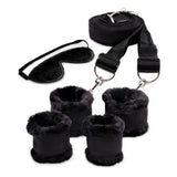 Whipsmart Fuzzy Bedroom Bondage Kit Padded Cuff Restraints Tethers Set