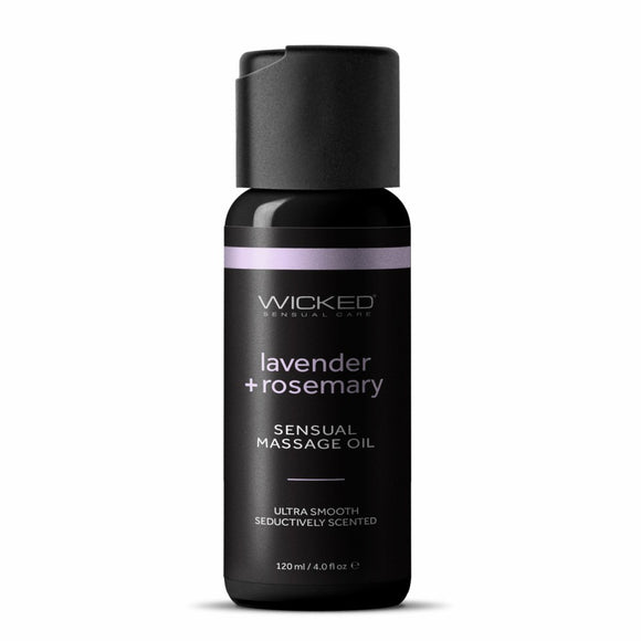 Wicked Lavender + Rosemary Sensual Massage Oil 120ml Scented Skin Hydration Rub