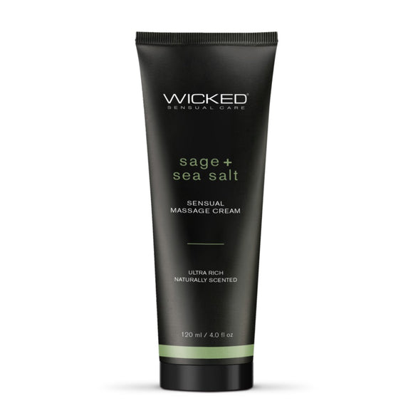 Wicked Sage + Sea Salt Sensual Massage Cream 120ml Scented Skin Hydration Rub