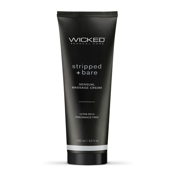Wicked Sensual Care Stripped + Bare Sensual Massage Cream 120ml Unscented Skin Hydration Rub