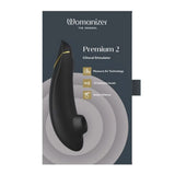 Womanizer Premium 2 Clitoral Stimulator Air Pleasure Vibrator Black Massager Sex Toy