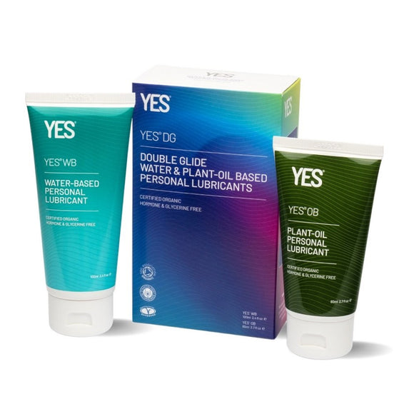 YES DG Double Glide Natural Lubricant Combo Pack Organic Plant Oil Based Lube Set