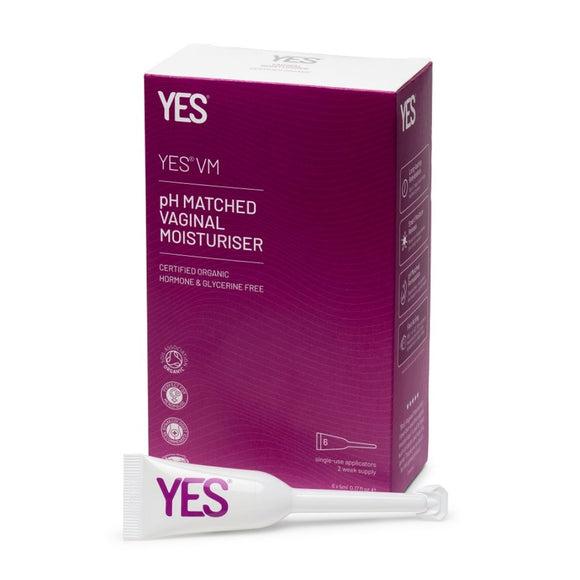 YES Vaginal Moisturiser Applicators 6 x 5ml Dryness Gel Organic PH Matched Balance