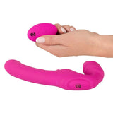 You2Toys Double Teaser Remote Controlled Strapless Strap-On Couples Vibrating Pink Dildo Sex Toy