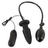 You2Toys Inflatable Vibrating Black Silicone Butt Plug Anal Gape Girth Stretch Sex Pump
