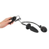 You2Toys Inflatable Vibrating Black Silicone Butt Plug Anal Gape Girth Stretch Sex Pump