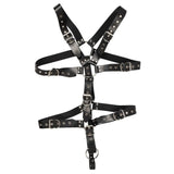 Zado Fetish Mens Leather Adjustable Body Harness with Cock Ring BDSM Play Bondage Wear