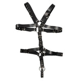 Zado Fetish Mens Leather Adjustable Body Harness with Cock Ring BDSM Play Bondage Wear