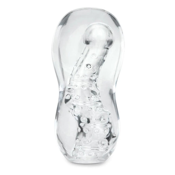Zolo Gripz Wavy Squeezable Clear Stroker Soft Sleeve Masturbator Sex Toy