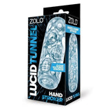 Zolo Lucid Tunnel Hand Stroker Clear Textured Masturbator Sleeve Male Sex Toy