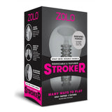 Zolo Mini Double Bubble Stroker Grey Egg Open End Masturbator Oral Play Sex Toy