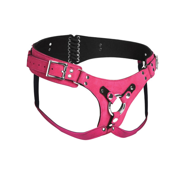 Strap U 'Bodice Deluxe' Leather Corset Harness - Pink