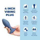 b-Vibe 4 Inch Vibrating Butt Plug Blue Silicone Anal Play Fun Sex Toy