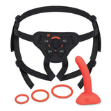 b-Vibe Beginners Strap-On Harness Set Red 5" Silicone Peg Dildo Unisex