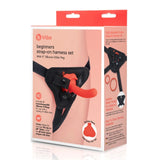 b-Vibe Beginners Strap-On Harness Set Red 5" Silicone Peg Dildo Unisex