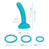 b-Vibe Every Body Strap-On Harness Set Blue Silicone Peg Dildo Unisex