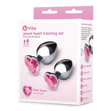 b-Vibe Jewel Heart Metal Butt Plug Anal Sex Play Training Set Duo