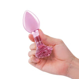 b-Vibe Pink Roses 2-Piece Glass Butt Plug Anal Play Training Set Duo Sex Toy