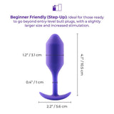 b-Vibe Snug Plug 2 Weighted Silicone Anal Beginner Friendly Butt Plug Purple