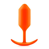b-Vibe Snug Plug 3 Weighted Silicone Butt Plug 180g Orange Anal Sex Toy