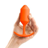 b-Vibe Snug Plug 3 Weighted Silicone Butt Plug 180g Orange Anal Sex Toy