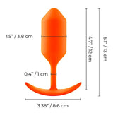 b-Vibe Snug Plug 3 Weighted Silicone Butt Plug 180g Orange Anal Sex Toy