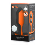 b-Vibe Snug Plug 3 Weighted Silicone Butt Plug 180g Orange Anal Sex Toy