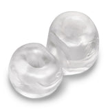 B-Vibe Stretch-Tech Double Barrel Cock & Ball Ring Clear Penis Testicle Band