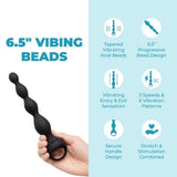 b-Vibe 6.5" Tapered Vibrating Silicone Anal Beads