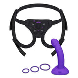 b-Vibe Vibrating Curved Strap-On Kit Purple Penis G-Spot Dildo Sex Toy