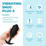 b-Vibe Vibrating Snug Plug 5 Butt Plug Black Weighted Anal Sex Toy