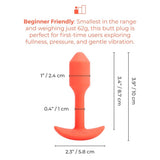 b-Vibe Vibrating Snug Plug 1 Silicone Butt Plug Orange Beginners Anal Play Sex Toy