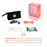 b-Vibe Vibrating Snug Plug 1 Silicone Butt Plug Orange Beginners Anal Play Sex Toy